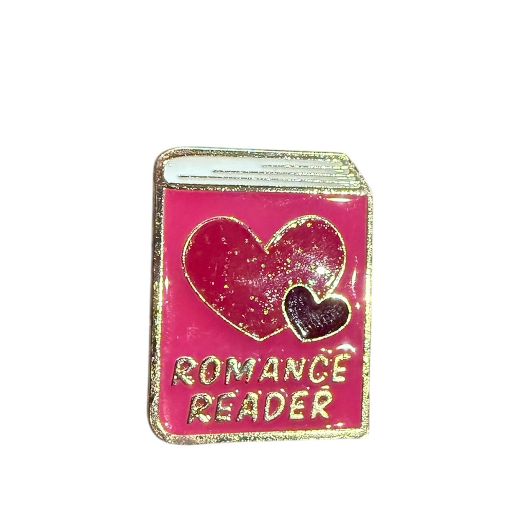 ☮️NEW Romance Reader Enamel Pin Pink Book Heart Pin for Book Lovers